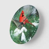 北（鳥）ショウジョウコウカンチョウオス（木）、IL ラウンド壁時計 (傾斜)