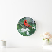 北（鳥）ショウジョウコウカンチョウオス（木）、IL ラウンド壁時計 (ホーム)