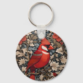 北（鳥）ショウジョウコウカンチョウバードウィリアムモリスインスパイア キーホルダー (正面)