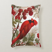 北（鳥）ショウジョウコウカンチョウバードレッドベリー アクセントクッション (正面(垂直))