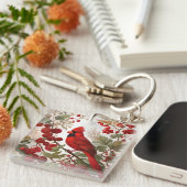 北（鳥）ショウジョウコウカンチョウバードレッドベリー キーホルダー (正面右)