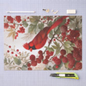 北（鳥）ショウジョウコウカンチョウバードレッドベリー 薄葉紙 (クラフト)