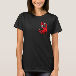 北(鳥)ショウジョウコウカンチョウバードレッド(鳥)ショウジョウコウカンチョウサイド1 Tシャツ