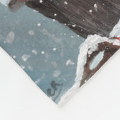 北(鳥)ショウジョウコウカンチョウ冬の雪 フリースブランケット (角)