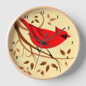 北（鳥）ショウジョウコウカンチョウ時計 壁時計 (正面)