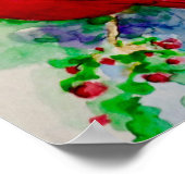 北（鳥）ショウジョウコウカンチョウ赤鳥水色 ポスター (角)