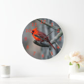 北（鳥）ショウジョウコウカンチョウ鳥の壁時計 ラージ壁時計 (ホーム)
