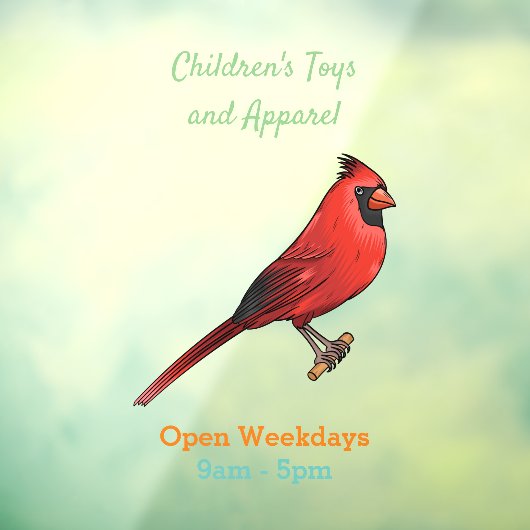 北(鳥)ショウジョウコウカンチョウ鳥の漫画イラストレーション ウィンドウサイン (シート3)