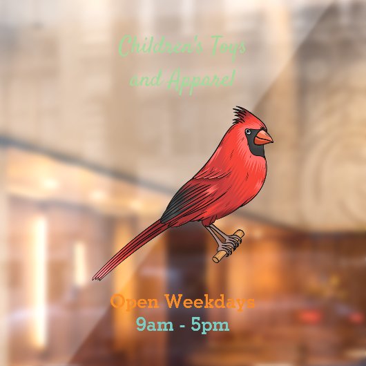 北(鳥)ショウジョウコウカンチョウ鳥の漫画イラストレーション ウィンドウサイン (シート2)