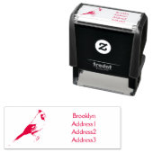 北(鳥)ショウジョウコウカンチョウ鳥の漫画イラストレーション セルフインキングスタンプ (インサイチュ)