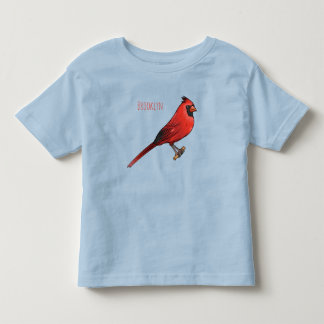 北（鳥）ショウジョウコウカンチョウ鳥の漫画イラストレーション トドラーTシャツ