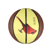 北（鳥）ショウジョウコウカンチョウ鳥の漫画イラストレーション ミニバスケットボール (縦)