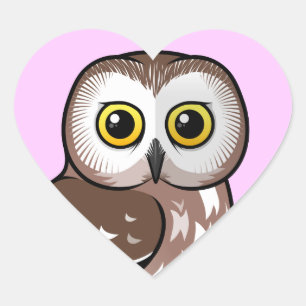 北Birdorableはフクロウを鋸磨きます ハートシール