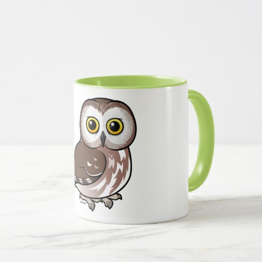 北Birdorableはフクロウを鋸磨きます マグカップ (正面右)