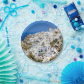 北Santoriniの島ギリシャのOiaの村 ペーパープレート (パーティー)