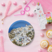 北Santoriniの島ギリシャのOiaの村 ペーパープレート (パーティー)