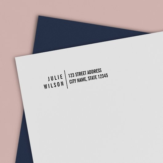 区切りモダンはっきりした文字の差出人住所 セルフインキングスタンプ