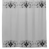 区切り線アートヴィンテージ3 シャワーカーテン (正面)