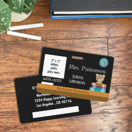 区印付き学校図書館員IDバッジ バッジ