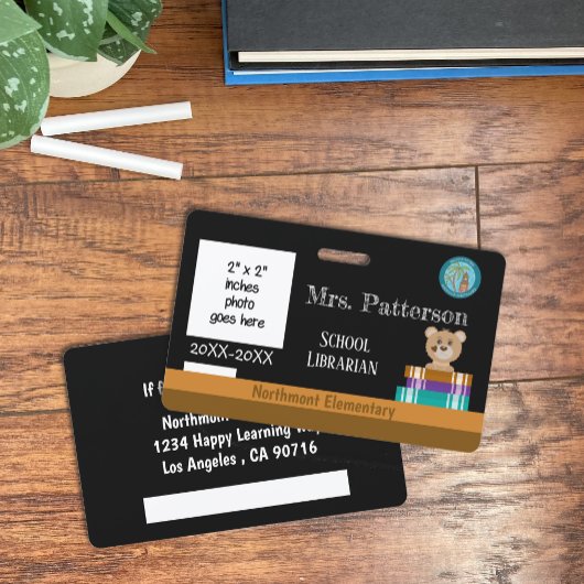 区印付き学校図書館員IDバッジ バッジ