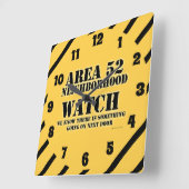 区域52の自警団 スクエア壁時計 (傾斜)