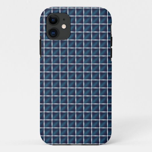 区画デザインラウンドブルー Case-Mate iPhoneケース (裏面)