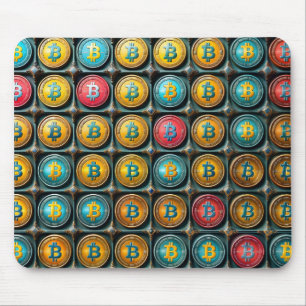 区画内に設定されたBitcoinカラーリング通貨 マウスパッド