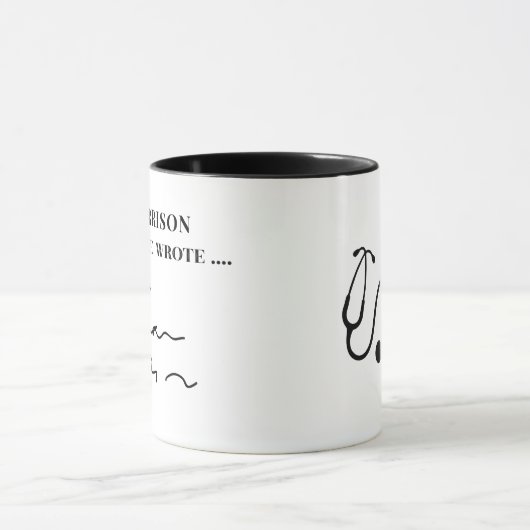 医おもしろいパーソナライズされた者の筆跡の処方 マグカップ (中央)