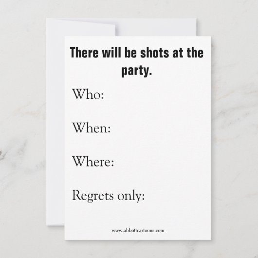 医おもしろい者とナースパーティの招待状 招待状 (裏面)