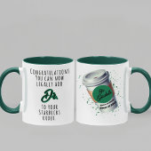 医おもしろい者の卒業祝いパーソナライズされた品 ツートーンマグカップ