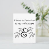 医おもしろい者またはナースのTシャツとギフト ポストカード (スタンド正面)