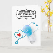 医おもしろい者ナース退職送別注 カード (黄色い花)