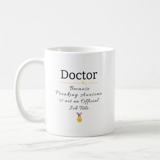 医おもしろい職タイトルCoffee Mug コーヒーマグカップ (左)