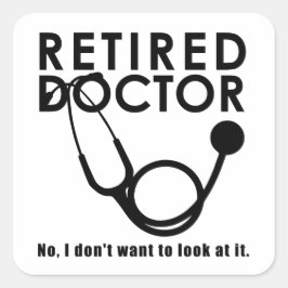 医おもしろい退職した医の聴診器 スクエアシール