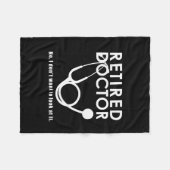 医おもしろい退職した医の聴診器 フリースブランケット (正面(横))