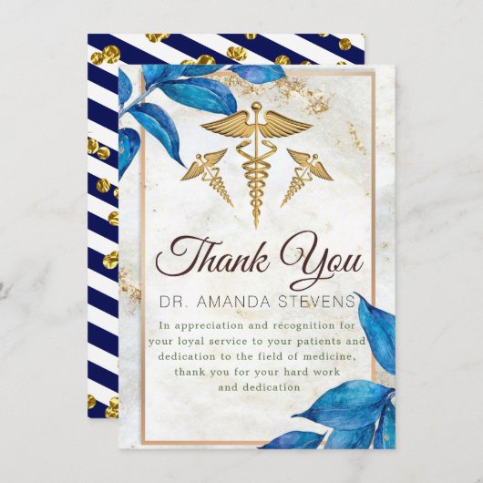 医エレガントモダン者サンキューカード サンキューカード (正面/裏面)