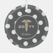 医エレガント医医療パーソナライズされた ガラスオーナメント (正面)