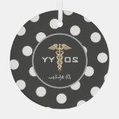 医エレガント医医療パーソナライズされた ガラスオーナメント (裏面)