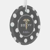 医エレガント医医療パーソナライズされた ガラスオーナメント (正面右)