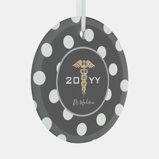 医エレガント医医療パーソナライズされた ガラスオーナメント (正面右)