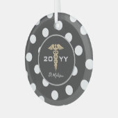 医エレガント医医療パーソナライズされた ガラスオーナメント (正面左)