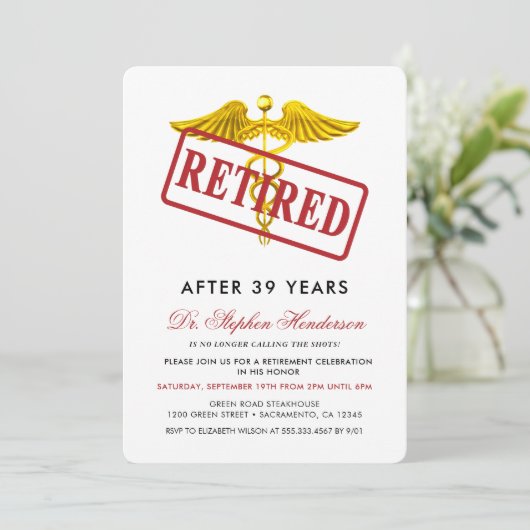 医エレガント療スタッフ退職 招待状 (スタンド正面)