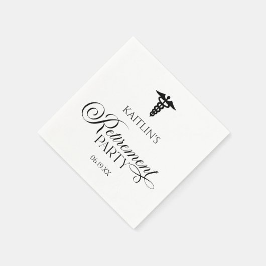 医エレガント療幹部の退職パーティー スタンダードカクテルナプキン (角)