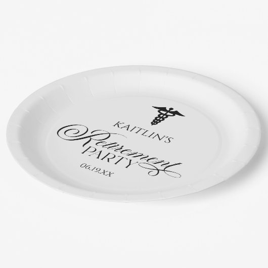 医エレガント療幹部の退職パーティー ペーパープレート (アングル)