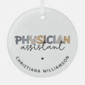 医カスタム助手PA感謝ギフト ガラスオーナメント (正面)