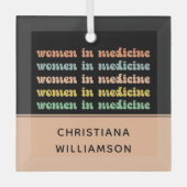 医カスタム医女子レトロ未来ナース ガラスオーナメント (正面)