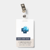 医カスタム療スタッフの写真ID（QRおよびバーコード付き） バッジ (Back with Clip)