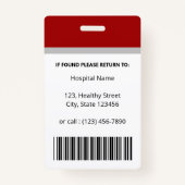医カスタム療プロフェッショナル赤写真ID バッジ (裏面)