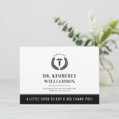 医パーソナライズされたモダン学校の卒業 サンキューカード (スタンド正面)