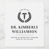 医パーソナライズされたモダン学校の卒業 ワインラベル (シングルラベル)